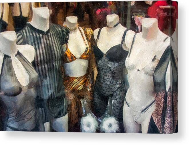 Lingerie Canvas Print featuring the digital art Dress for Success in Paris by Bruce McFarland