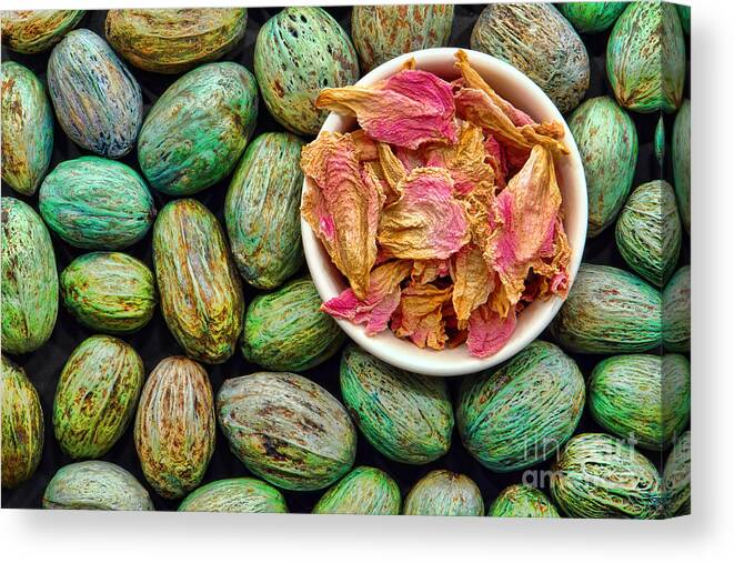 Dried Flower Petals in a Dish Canvas Print / Canvas Art by Olivier Le  Queinec - Fine Art America