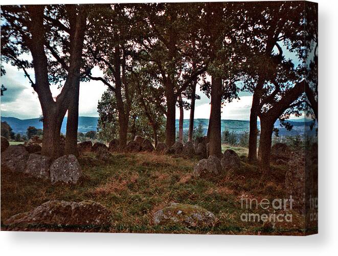 Stone Canvas Print featuring the photograph Druid Circle Inverness Scotland by Pete Klinger