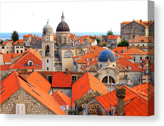 Dubrovnik Canvas Print featuring the photograph Dubrovnik Rooftops by Saya Studios