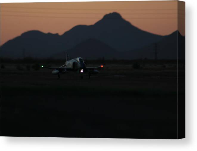 F-4 Canvas Print featuring the photograph Dusk Return by David S Reynolds