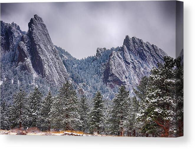 Winter Canvas Print featuring the photograph Dusted Flatiron by James BO Insogna