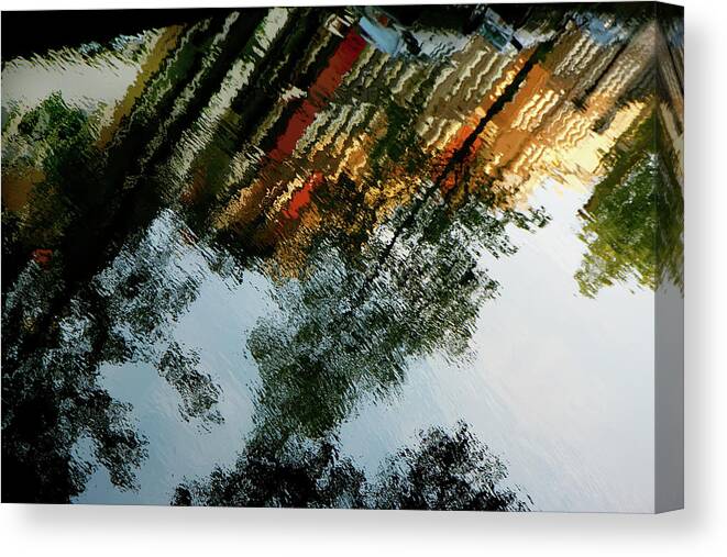 Kg Canvas Print featuring the photograph Dutch Canal Reflection by KG Thienemann
