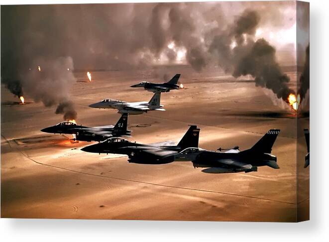 Air Force Canvas Print featuring the photograph Eagles And Falcons by Benjamin Yeager