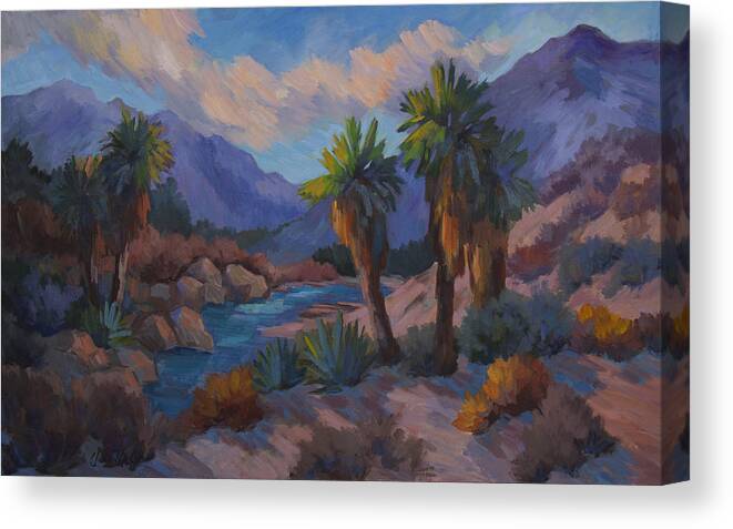 Palm Trees Canvas Print featuring the painting Early Light on Palm Trees by Diane McClary