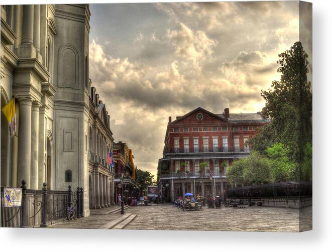 New Orleans Canvas Print featuring the photograph Early Morning at Jackson Square by Greg and Chrystal Mimbs