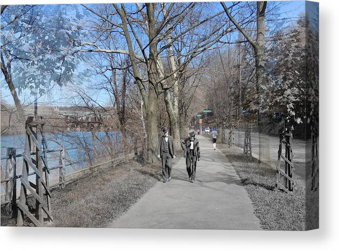 Philadelphia Canvas Print featuring the photograph East River Drive Walk by Eric Nagy