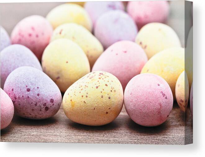 Art Canvas Print featuring the photograph Easter eggs by Tom Gowanlock