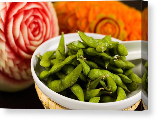 Asian Canvas Print featuring the photograph Edamame by Raul Rodriguez