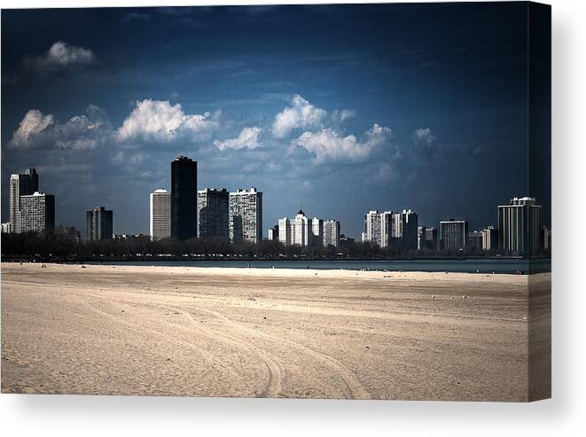 Blue Canvas Print featuring the photograph Edgewater by Milena Ilieva