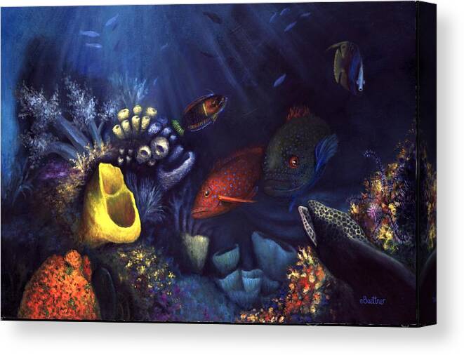 Eel Canvas Print featuring the painting Eel by Lynn Buettner