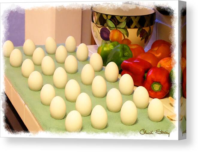 Eggs On Parade Canvas Print featuring the photograph Eggs on Parade by Chuck Staley