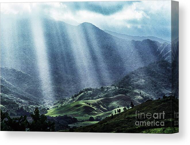 Puerto Rico Canvas Print featuring the photograph El Yunque and Sun Rays by Thomas R Fletcher