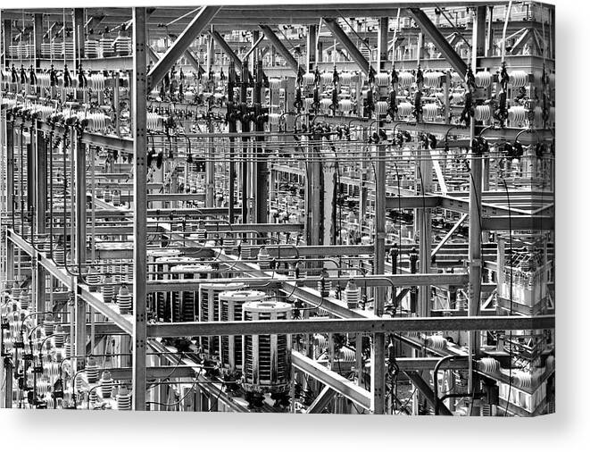 Power Canvas Print featuring the photograph Electric Power Grid by Jim Hughes