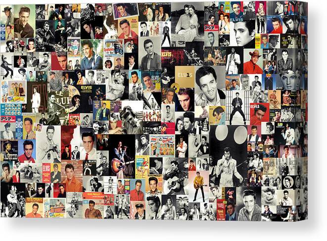 Elvis Presley Canvas Print featuring the digital art Elvis The King by Hoolst Design