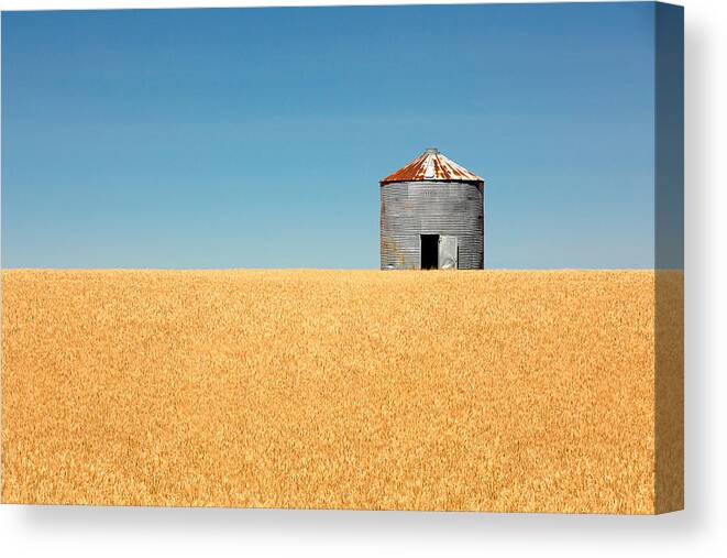 Grain Bin Canvas Print featuring the photograph Empty Bin by Todd Klassy