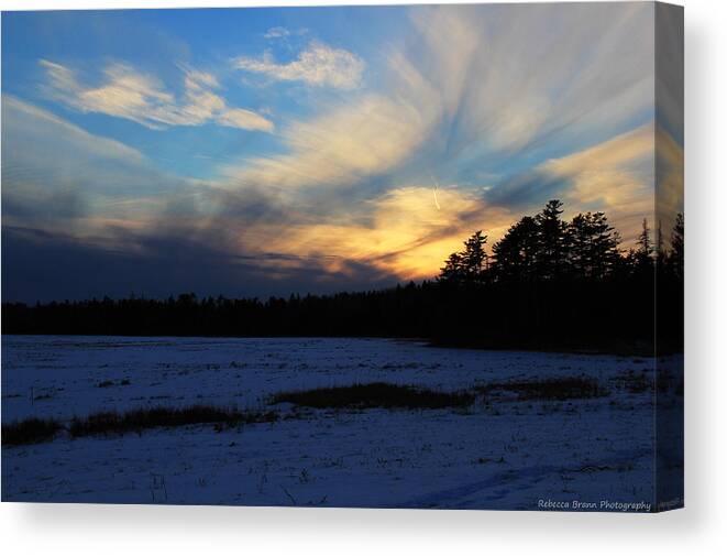 Winter Canvas Print featuring the photograph End of A Winters Day by Becca Wilcox