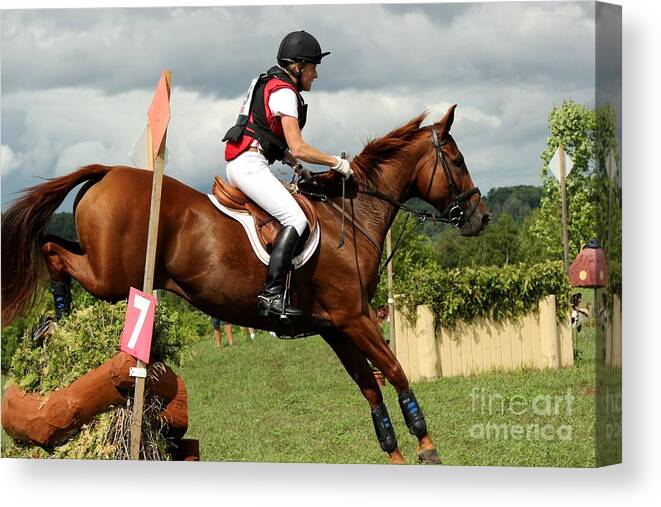 Horse Canvas Print featuring the photograph End of the Jump by Janice Byer