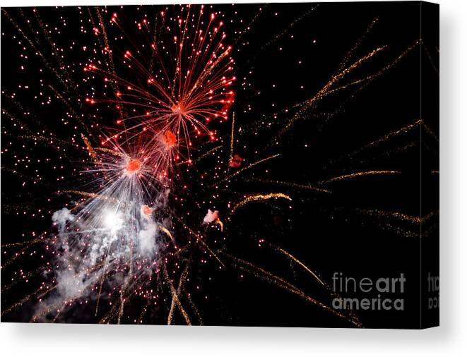 Fireworks Canvas Print featuring the photograph End with a BANG by Cheryl Baxter