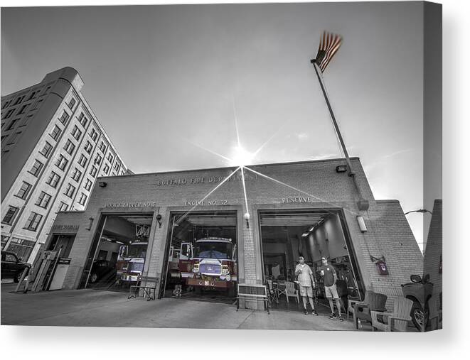 Engine 32 Canvas Print featuring the photograph Engine 32 Ladder 5 by John Angelo Lattanzio