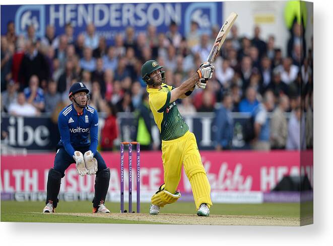 International Match Canvas Print featuring the photograph England v Australia - 4th Royal London One-Day Series 2015 by Gareth Copley