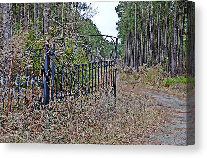 Gate Canvas Print featuring the photograph Enter at Your Own Risk by Linda Brown