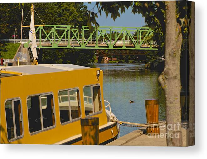 Erie Canal Canvas Print featuring the photograph Erie Canal at Pittsford NY by William Norton