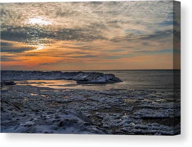 Erie Canvas Print featuring the photograph Erie Ice Dunes by Anthony Thomas