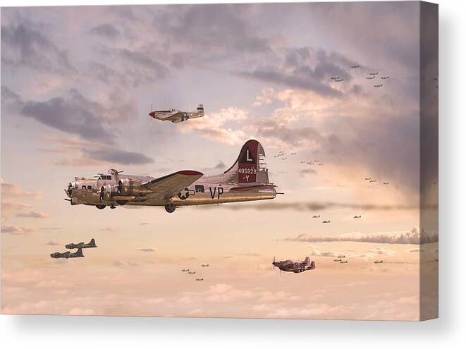 Aircraft Canvas Print featuring the digital art Escort Service by Pat Speirs