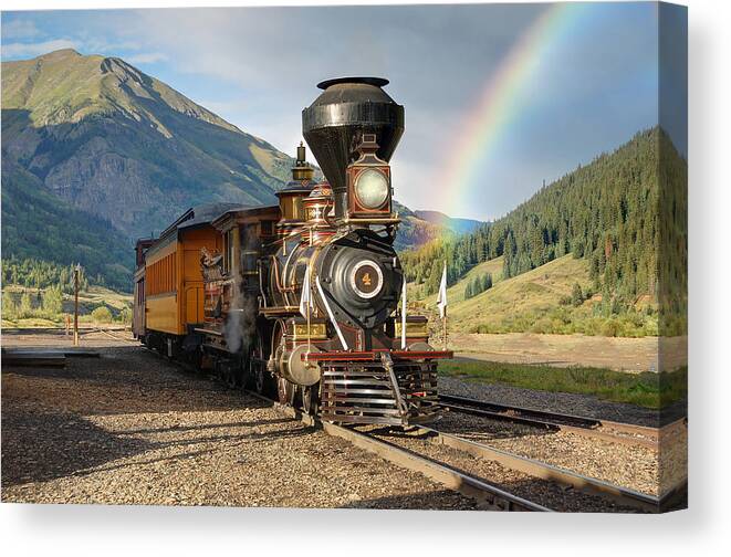 Steam Train Photographs Photographs Photographs Canvas Print featuring the photograph Eureka Rainbow by Ken Smith