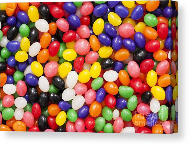 Jelly Beans Canvas Print featuring the photograph Every Color of the Rainbow by Patty Colabuono