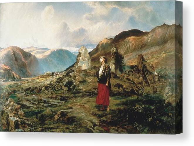 Elizabeth Thompson (lady Butler) - Evicted 1880 Canvas Print featuring the painting Evicted by MotionAge Designs