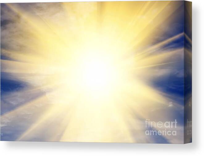 Sky Canvas Print featuring the photograph Explosion of light towards heaven by Michal Bednarek