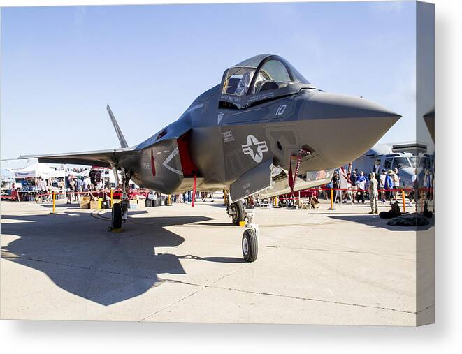 Aviation Canvas Print featuring the photograph F-35 by Jim Moss