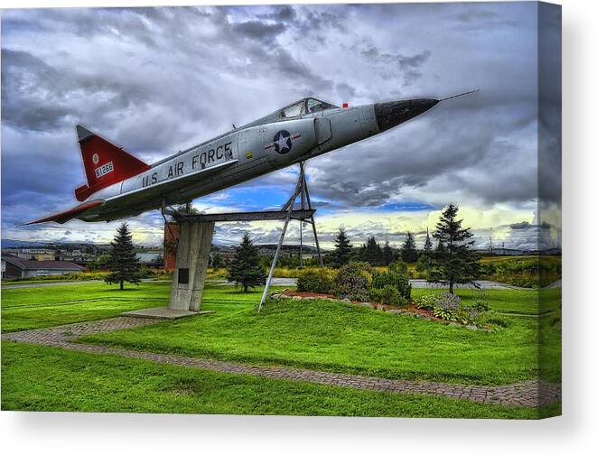 Plane Canvas Print featuring the photograph F102A Delta Dagger by Steve Hurt