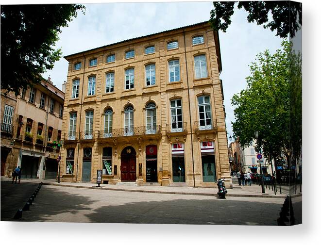 Photography Canvas Print featuring the photograph Facade Of A Building, Place Forbin by Panoramic Images