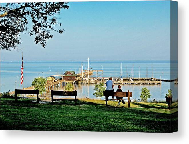 Fairhope Canvas Print featuring the painting Fairhope Alabama Pier by Michael Thomas