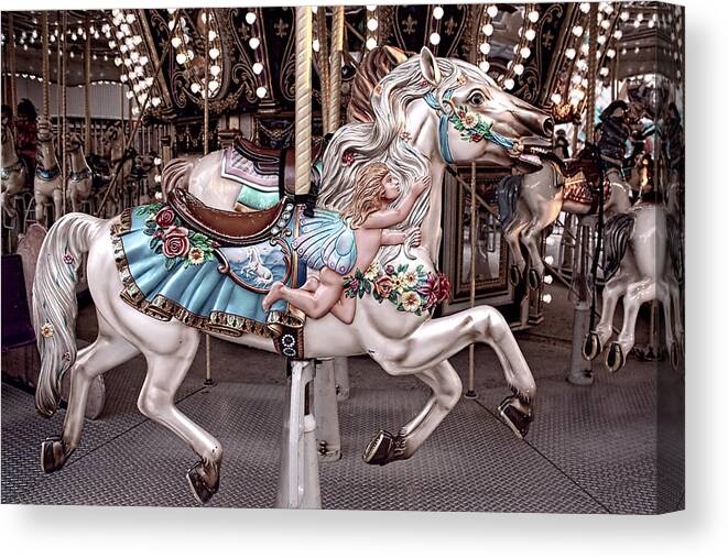 Ocean City Canvas Print featuring the photograph Fairy Carousel Horse II by Kristia Adams