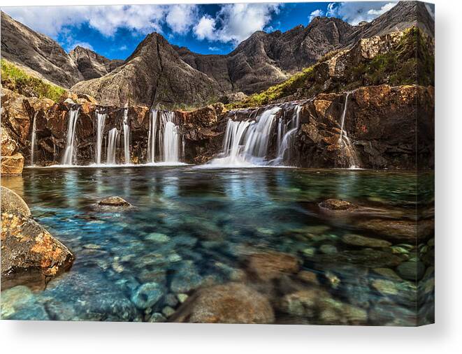 Cuillins Canvas Print featuring the photograph Fairy Pools by Sergio Del Rosso Photography