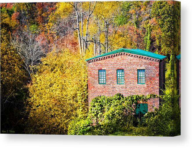 Roswell Canvas Print featuring the photograph Fall At The Old Mill In Roswell by Mark Tisdale