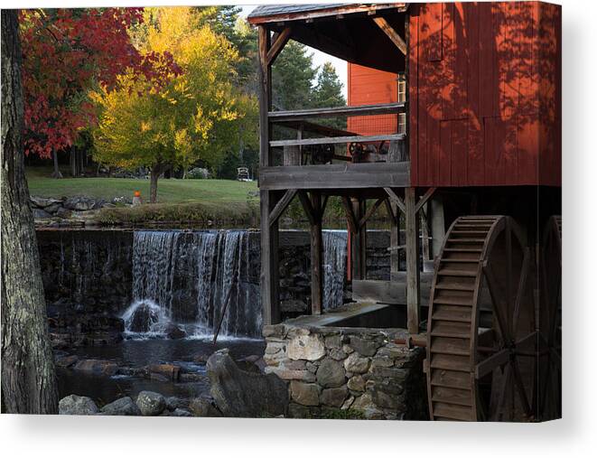 Leaves Canvas Print featuring the photograph Fall at the Weston Mill by Vance Bell