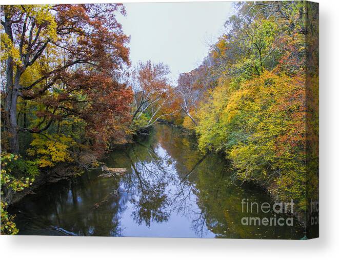 Chattooga River Canvas Print featuring the photograph Fall colors along the Chattooga River by Barbara Bowen