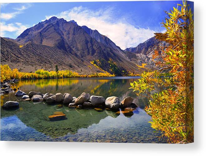 Fall Canvas Print featuring the photograph Fall Colors at Convict Lake by Lynn Bauer