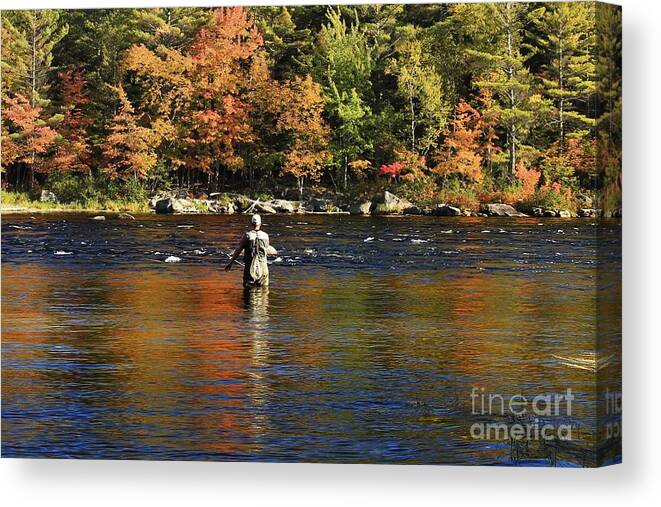 Maine Canvas Print featuring the photograph Fall Fishing by Karin Pinkham