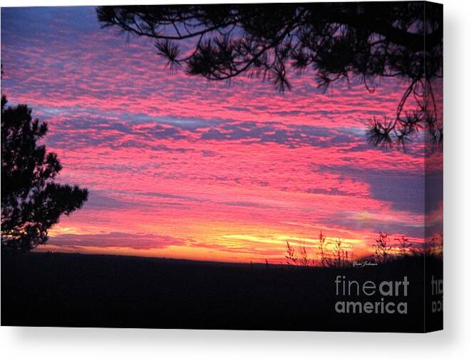 Sunset Canvas Print featuring the photograph Fall Sunset by Yumi Johnson