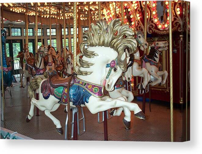 Carousel Canvas Print featuring the photograph Fancy Flashy Pony -RI by Barbara McDevitt