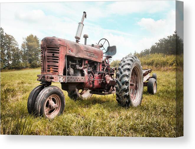 Tractors Canvas Print featuring the photograph Farmall Tractor Dream - farm machinary - Industrial decor by Gary Heller