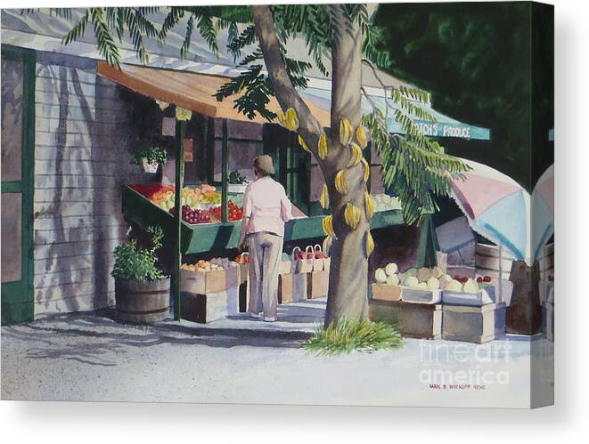 Fruits Canvas Print featuring the painting Farmer's Market by Karol Wyckoff
