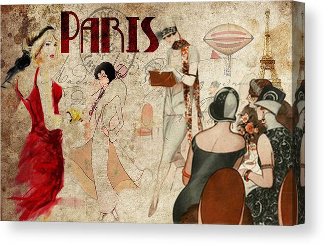 Paris Canvas Print featuring the digital art Fashion in Paris by Greg Sharpe