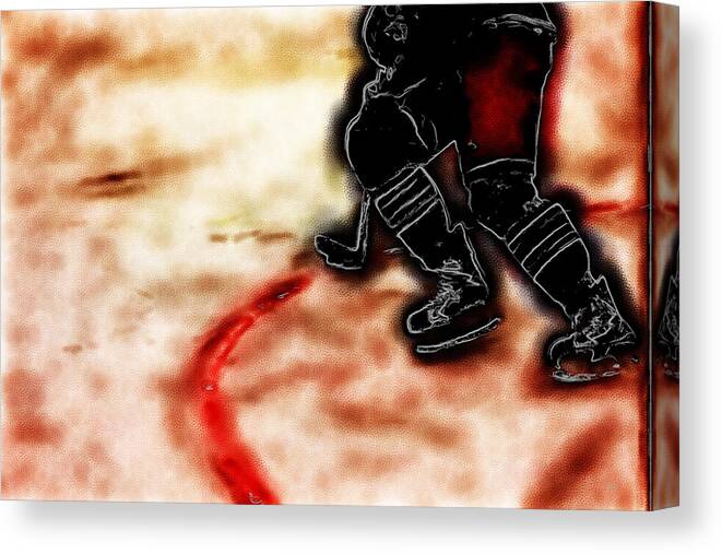 Hockey Canvas Print featuring the photograph Fast Action Hockey by Karol Livote